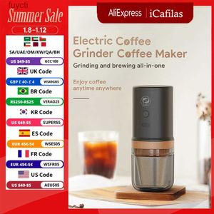 Kaffeemaschinen i Cafilas Elektrische Kaffeemühle 3in1 wiederaufladbar tragbar Espresso kompatibel gemahlener Kaffee für Büroreisen YQ240122