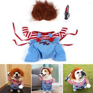 Ubrania dla psa Halloween kostium zwierzaka miękki upiorny cosplay cosplay słodki strój chucky kostium dla małych średnich zwierząt