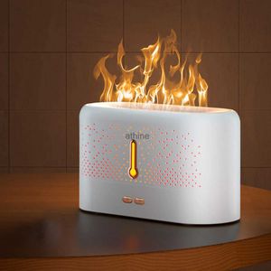 Luftfuktare flamma luftfuktare 200 ml cool dimma luftfuktare bärbar eterisk olja diffusor 7 färgglada föränderliga ljus USB aroma luftfuktare yq240122