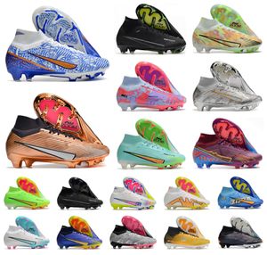 メンズサッカーフットボールシューズスーパーフライIX XXV 9 15エリートFG女性男の子高ブーツクリート39-45