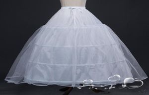 Balo elbisesi 4 Hoops Beyaz Anayasal Gelin Petticoat Dantel Kenar Düğün Crinoline q068577792
