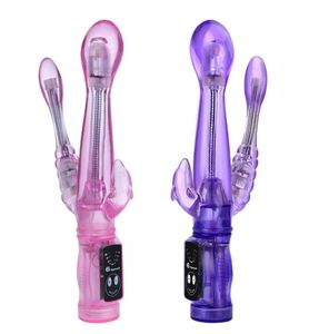 Doppi vibratori flessibili a 6 velocità erotici Impermeabile G Spot Stimolatore clitorideo anale Vibratori per conigli Giocattoli adulti per donna 07011132524