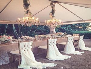 55200cmロマンチックな結婚式の椅子サッシェスホワイトアイボリーセレブレーションバースデーパーティーイベントチアバリ椅子装飾ウェディングチェアサッシーbows2055992
