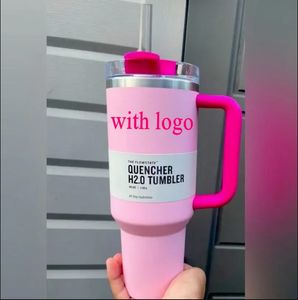 Горячие акции 1:1 Те же акции США Winter Pink Limited Edition H2.0 Cosmo Pink Parade TUMBLER 304 глотка винные кружки Подарок на День святого Валентина Фламинго Target Красные бутылки с водой США