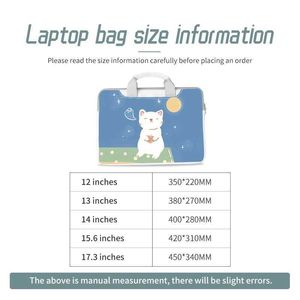 Laptop Cases Backpack Cartoon Laptop Bag 13.3 14 15.6 17.3 Inch PU Case for Macbook/Dell/HP/Lenovo Computer Case Laptop Shoulder Hand Bag Laptop Bag240122