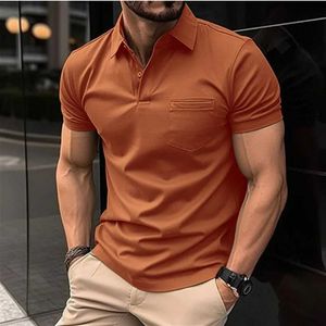 Letnia męska koszulka polo Polo Pocket Sports Polo Fashion Fashing Top Top T-Shirt Golf Camping