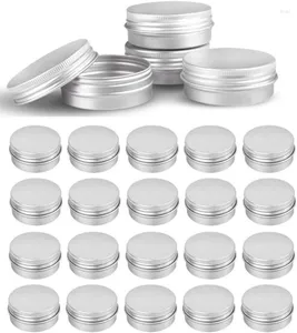 Storage Bottles 5-10pcs 5g - 100g Metal Round Tins Aluminum Empty Silver With Screw Lid Nail Art Makeup Cream Jar Box