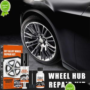 Ferramentas de limpeza de carro Novo DIY Liga Roda Kits de reparo Adesivo Geral Sier Rim Care Dent Scratch Superfície Danos Hub Set Drop Delivery A Dhiyj