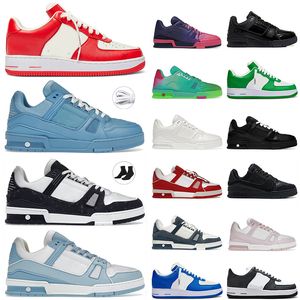 Top-Qualität Luxus OG Casual Designer Schuhe Denim Canvas Virgils Trainer Lackleder Low Tops Panda Schwarz Weiß Grün Blau Rot Männer Frauen Loafers Plateau Sneakers