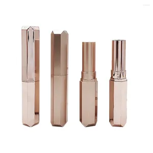 Storage Bottles 10pcs Luxury Cosmetics Lipstick Tube Irregular Shape Rose Gold Packaging