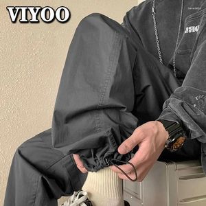 Männer Hosen Y2K Kleidung Schwarz Cargo Jogginghose Hosen Breite Jogging Koreanische Mode Kleidung Streetwear Techwear Für Männer