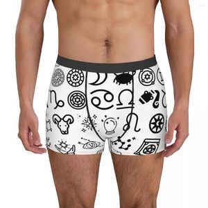 Underpants horóscopos signos do zodíaco boxer briefs shorts homens desenhos animados anime engraçado calcinha macia para