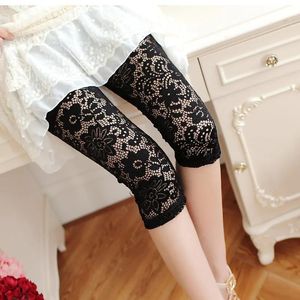 Capris Sexy Plus Size High Waist Women's Elastic Pants Floral Print Lace Retro Thin Hollow Out Stretch Leggings Fiess Workout Leggins