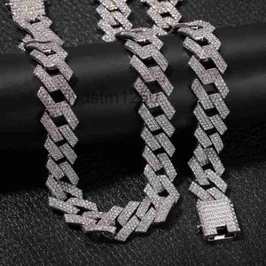 Iced Out Miami Cuban Link Chain Mens Rose Gold Chains Thick Moissanite Necklace Bracelet Fashion Hip Hop Jewelry W8M7