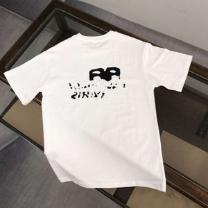 Yaz Men Tişört Tasarımcı Tişörtler Erkekler Kadın Moda Düz Renk Sıçrama Mürekkep Mektubu Baskı Grafik Tee Sıradan Trendi Kısa Kollu Üst Yuvarlak Boyun Pamuklu Tişört