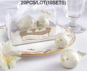20pcslot10sets Love Birds Bomboniere di Feathering the Nest Uccelli in ceramica Sale Pepe Baby Shower Bomboniere5673772