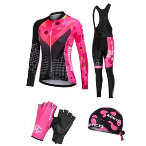 Women Cycling Clothing Set Spring Autumn Long Jersey Ropa Deportiva Mujer BMX Suit MTB Bike Outfit Equipment Ciclismo Femininas 240119