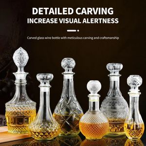 2301000ml Decanter di alta qualità Dispenser Bottiglia di vetro di cristallo Vino con tappo a vite Aeratore Specchio Brocca Regalo Decorazione bar per la casa 240122