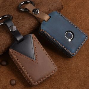 Luxury Leather Smart Car Key Cover Case för Volvo XC60 S90 XC90 XC40 Tillbehör Fjärrkontrollhållare Shell