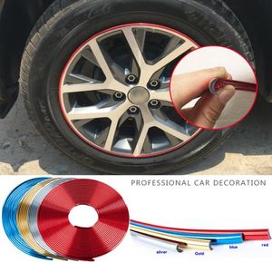 8m bilhjulkanten klistermärke Chrome Wheel Decoration Auto Tire Rims Plated Strip Protection Decoration carstyling Exterior Accessorie5332433