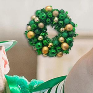 Dekoracyjne kwiaty frontowe wiszące wieniec St Patricks Day Dekoracja 35 cm Sztuczna ozdoba na imprezę domową biuro wiejskie patio