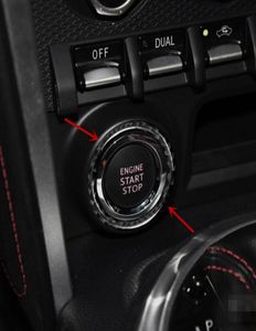 Kolfiber bilmotor Power Push Start Stop-knapp Dekorativ täcktrimning för Subaru BRZ / 86 2013-17 Interiörstillbehör Dekaler4849374
