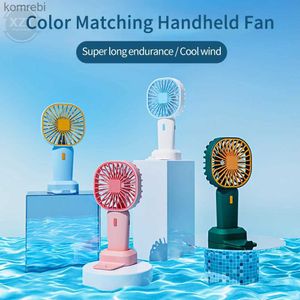 Electric Fans 1PC Handheld Mini USB Fan Rechargable Battery Powered Desk Fan Summer Fashion Cooling Fan in Office Home Cooler Phone Holder Fanl240122