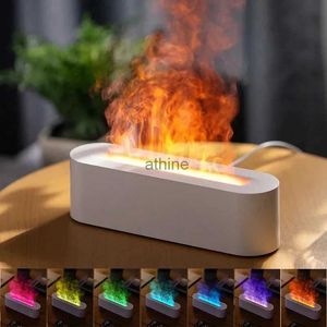 Humidifiers 2023 Air Humidifier 7 Colors Flame Essential Oils Humidifiers Mini Diffuser Switching Atmosphere to Help Sleep Aroma Diffusers YQ240122