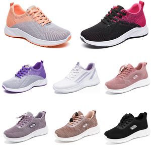 2024 primavera sapatos femininos caminhadas correndo sapatos baixos durável preto branco rosa confortável tamanho grande 36-41 gai