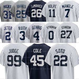 99 Aaron Judge Baseball Yankees Jersey Derek Jeter Juan Soto Gerrit Cole Marcus Stroman Anthony Volpe Giancarlo Stanton Anthony Rizzo Alex Verdugo Gleyber Torres