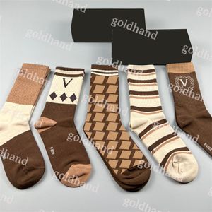 Herrensocken aus reiner Baumwolle, Designer-Socken mit Buchstaben-Stickerei, lange Sportsocken für Herren, hochwertige Wollsocken