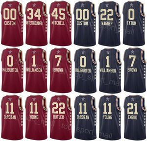 Stampato 2024 All-star Basket Julius Randle Jersey 30 Uomo Donna Gioventù Mikal Bridges Derrick White 9 Lamelo Ball Jrue Holiday 4 Zion 1 Franz Wagner Jalen