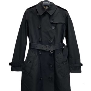 Trench coat loja boutique kensington comprimento médio feminino duplo breasted blusão casaco popular estilo fino