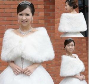 In Stock white Faux Fur Wedding Bridal Winter Wrap Shawl Scarf Cold Weather Coat8120108