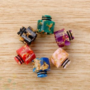 510 Drip Tip Shine Epoxy Resin Flower Wide Bore Shining DripTips Dual O Ring Mouthpiece Smoking Accessories with Acrylic Box ZZ