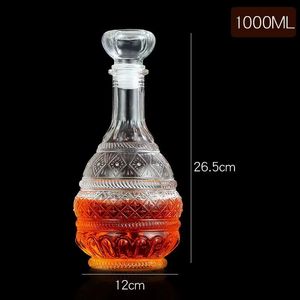 8001000ml Highgrade Decanter Dispenser Crystal Glass Bottle Wine with Screw Cap Aerator Mirror Jug Gift Home Bar Decoration 240119