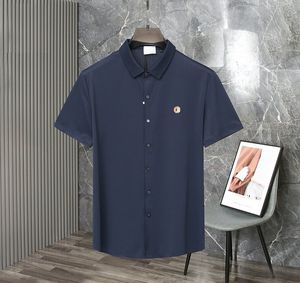 Moda Erkek Gömlek Polos T-Shirts Tasarımcı İş Polo Bluz Düz Renk Kısa Kol Üstleri İnce Nefes Alabilir Erkek Elbise Erkek Tees Asya Boyutu M-3XL