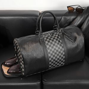 Borsa a tracolla da uomo borsa da fitness per uomo con separazione bagnata e asciutta sport all'aria aperta per il tempo libero zaino da viaggio in pelle borsa in pelle abbinata al colore stile britannico 3708 #