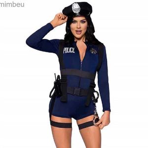 Set sexy all'ingrosso gioco di ruolo da donna manica lunga uniforme della polizia per adulti Lady Night Club Cosplay Drillmeter arriva SM Fliter Lingerie WearL240122