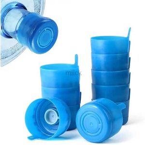 water bottle 5pcs 55mm Water Bottle Snap On Cap Replacement 3 and 5 Gallon Non-Spill Water Jug Caps Reusable Non Spill Caps Anti Splash Peel 240122