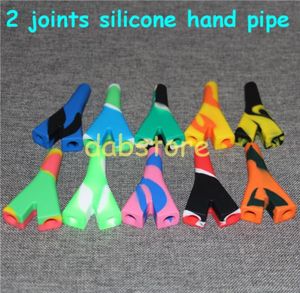 Smoking Manufacturer 2 Joints Holder Silicone Pipe Blunt Bubbler Bubble Small Hand Pipes silicone water bong 8383576