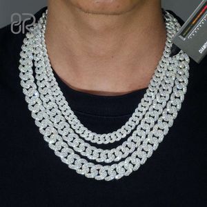 8 мм 10 мм 12 мм 18 Vvs Муассанит Iced Out кубинское звено-цепочка Цепочка Цена по прейскуранту завода-изготовителя Arc 925 Серебро Хип-Хоп Ювелирные Изделия для Мужчин Женщин