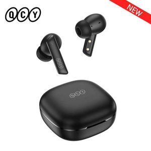 Mobiltelefonörlurar Ny QCY HT05 ANC Wireless TWS Bluetooth 5.2 Earphones 40dB Active Noise Cancellation Headset 6 MIC ENC HD Ring TWS Earbuds YQ240120