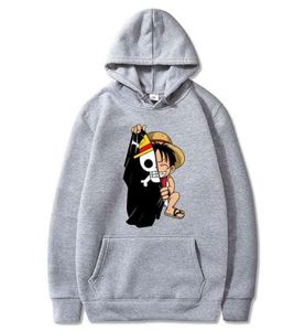 2020 Anime giapponese One Piece Rufy Felpe con cappuccio da uomo Casual Homme Fleece Pullover con cappuccio G2207136577395