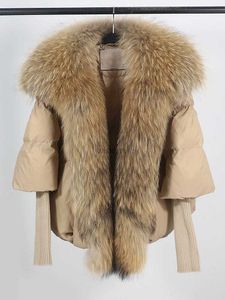 Kadın ceketleri gevşek doğal tilki kürk yaka ceket kalın yeni Avrupa moda beyaz ördek aşağı ceket kış kadınlar sıcak lüks dış giyim