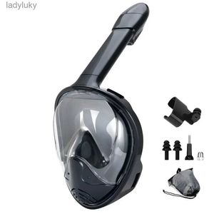 Maschere subacquee Maschera per snorkeling integrale con supporto per fotocamera staccabileSnorkeling Nuoto Maschera subacquea Ampia vista Antiappannamento Anti-perdite per bambini adultiL240122