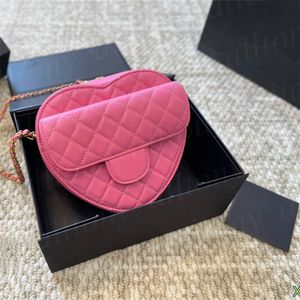 Mode Taschen Nette Mini Luxus Designer Frau Herzförmige Frauen Echtes Leder Handtaschen Geldbörsen Kette Schulter Crossbody Ketten