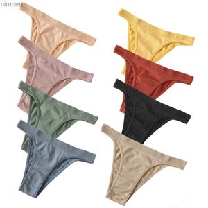 Sexy conjunto feminino calcinha sem costura calcinha com nervuras bikini pantys roupa interior sexy lingerie alta perna feminino esporte cuecas femme tangas l240122