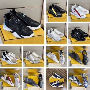 24S Luksusowe eleganckie vintage mężczyźni Flow Sneakers Buty Niski mężczyźni Sport Sport Guma Gumowa Sole Shesh Lekka deskorolka Runner Sole Tech Fabrics Trainer Casual Shoe Box