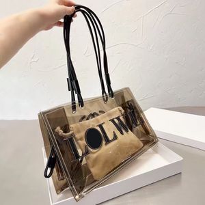 24S Designer Bag Ny Jelly Tote Bag Handväska Lyxig högkvalitativ stor kapacitet Multi Funktionell väskebrev mode Transparent kommer med inre gallblåsan påse